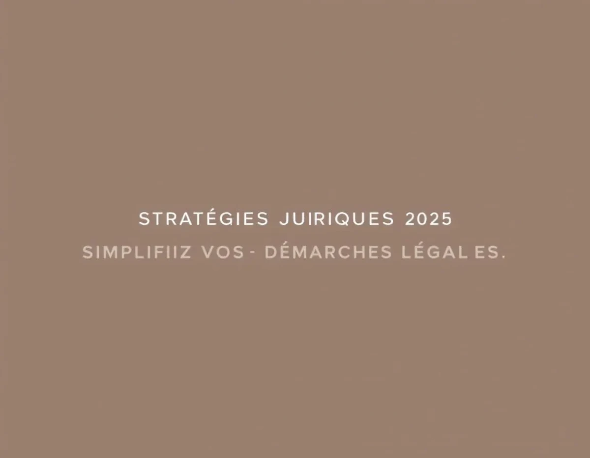 Stratégies Juridiques 2025 : Simplifiez Vos Démarches Légales Efficacement